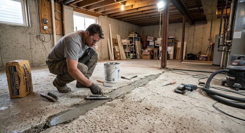 Cracked Basement Floor Repair in Santa Cruz County, CA